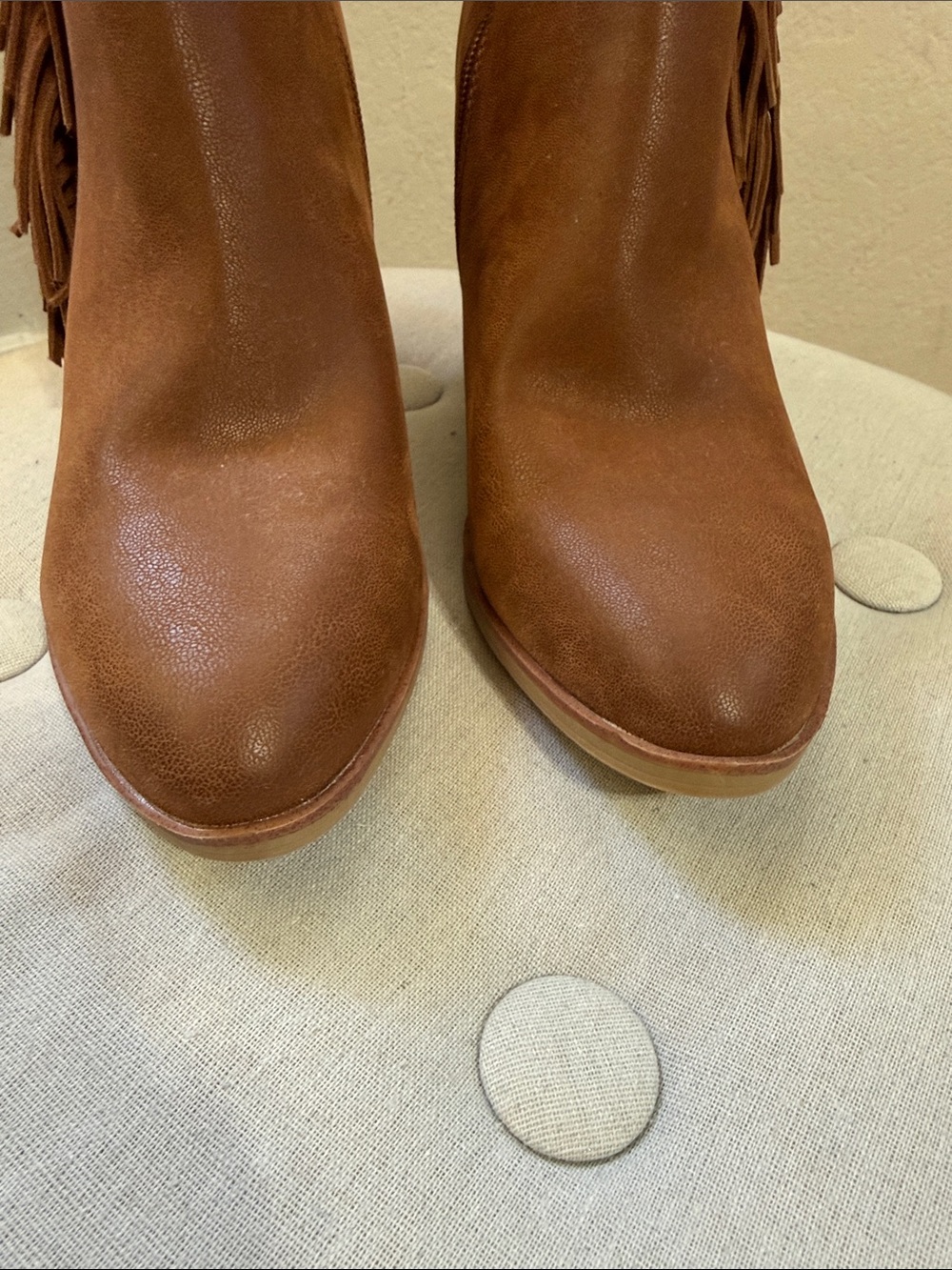 MIA Fringe Booties Tan Brown Gentle Use Women’s Size 10 Western Cowgirl - Picture 7 of 7